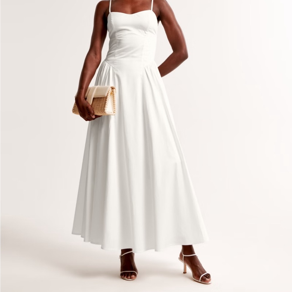 Dropped waist White Maxi Dress